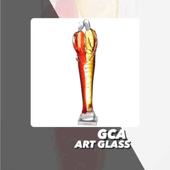 GCA Art Glass Accents Euc Gca Art Glass Couple Glass Sculpture